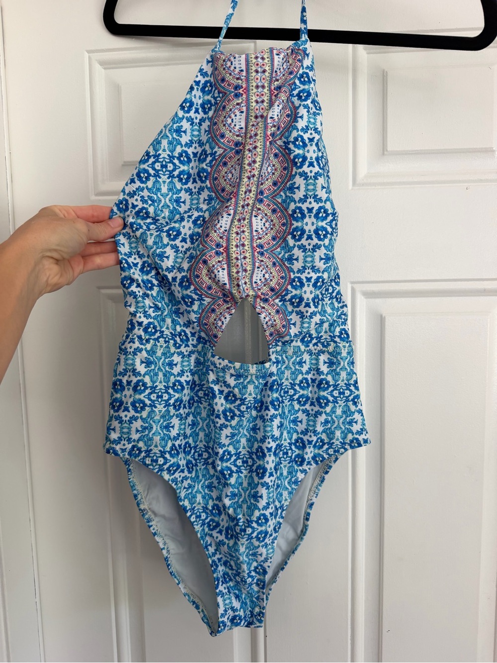 Nanette Lepore Blue Floral One-Piece Swimsuit